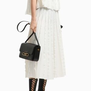 Emporio Armani viscose knit skirt with ruches